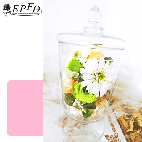 プリザーブドフラワー　ガラスのキャニスター